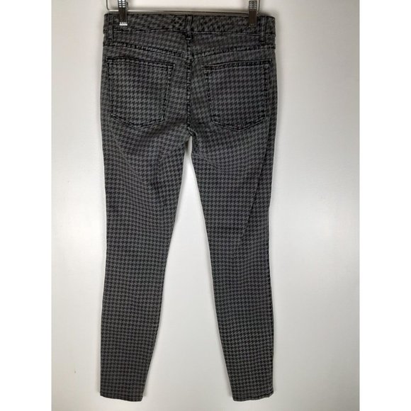Rich & Skinny Womens Gray Houndstooth Print Low Rise Denim Skinny Jeans 27 - Picture 3 of 6